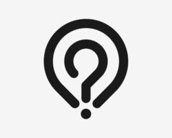 Question Mark Doubt Think Query Search Location Pin Map Pointer Place Navigation Vector Logo Design