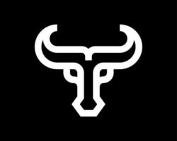 cabeza de cuerno de toro potencia línea fuerte geometría abstracta con letra t diseño de logotipo vectorial simple y moderno vector