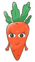 Easter carrot character with face vector