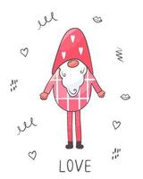 valentine day gnome vector