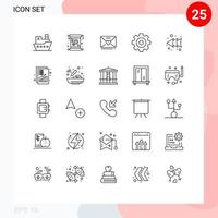 25 Universal Lines Set for Web and Mobile Applications left drawing women detail heart Editable Vector Design Elements
