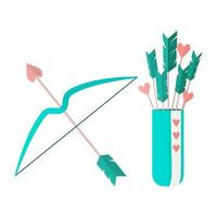 Valentine bow and arrows colored vector