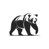 logotipo de oso blanco y negro simple pero poderoso, ideal para una amplia gama de industrias. vector