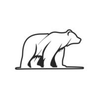 Versátil logotipo de oso blanco y negro, perfecto para cualquier empresa que busque un aspecto elegante y profesional. vector