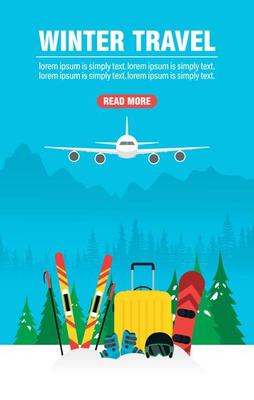 Winter holidays travel web banner concept design flat