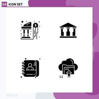 Pack of creative Solid Glyphs of bank data money mony upload Editable Vector Design Elements