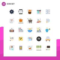 Stock Vector Icon Pack of 25 Line Signs and Symbols for document datacenter cup backup browser Editable Vector Design Elements