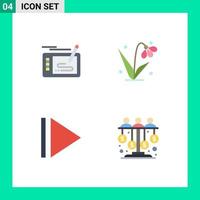 Pictogram Set of 4 Simple Flat Icons of design play drawing easter equity Editable Vector Design Elements