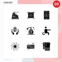9 Thematic Vector Solid Glyphs and Editable Symbols of perfume child care logo rule child care hands Editable Vector Design Elements