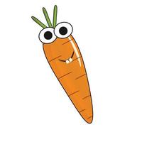 Carrot character isolated. Flat design isolated vector. Flat carrot icon. Carrot for web, design, button, printing, decoration, receipt vector