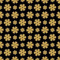 Gold Motifs on black. Ethnic style seamless pattern. Native Asian ornamental background. Tribal wallpaper. Digital paper, textile print. Vector art