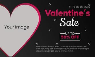 Valentine's day sale post template design vector