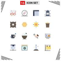 16 Universal Flat Color Signs Symbols of devices office app letter user Editable Pack of Creative Vector Design Elements