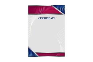 Certificate template. Vector printable blank of diploma on shiny abstract background. A5 format of paper