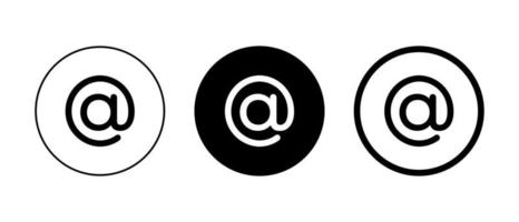 At, mentions email icon vector isolated on circle background