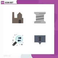 User Interface Pack of 4 Basic Flat Icons of factory exchange industry thread bubble Editable Vector Design Elements