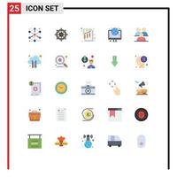 Universal Icon Symbols Group of 25 Modern Flat Colors of web internet steering the boat hosting money Editable Vector Design Elements