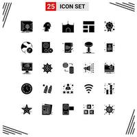 Set of 25 Modern UI Icons Symbols Signs for layout frame provider collage fortress Editable Vector Design Elements