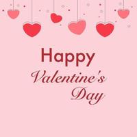 hanging happy valentines day pink color vector