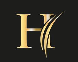 Initial monogram letter H logo with luxury concept vector