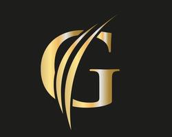 Initial monogram letter G logo with luxury concept vector