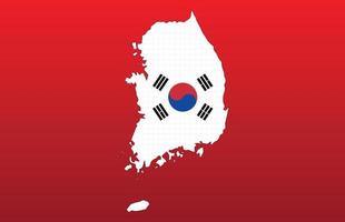 tecnología de fondo abstracto de la bandera y el mapa de corea del sur vector