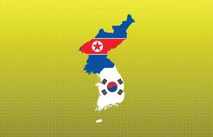 abstract background technology of north korea and south korea flag with map vector