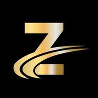 monograma inicial letra z vector de diseño de logotipo con concepto de lujo