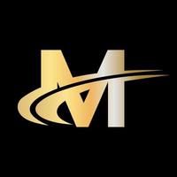 Initial monogram letter M logo design Vector with luxury concept