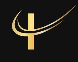 Initial monogram letter I logo design with luxury concept vector