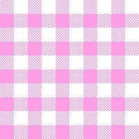 Abstract seamless pink plaid checkered square pattern on white background. vector