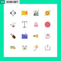 Set of 16 Modern UI Icons Symbols Signs for direction arrow downfall space astronomy Editable Pack of Creative Vector Design Elements
