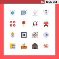 16 Creative Icons Modern Signs and Symbols of abstract tactic dish strategy clipboard Editable Pack of Creative Vector Design Elements