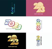 Big Set of 2023 Happy New Year logo text design 2023 number design template vector