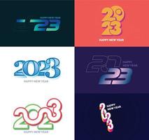 Big Set of 2023 Happy New Year logo text design 2023 number design template vector