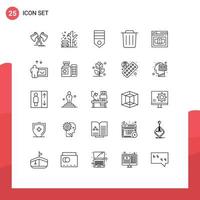 25 Creative Icons Modern Signs and Symbols of business recycle tree delete rank Editable Vector Design Elements