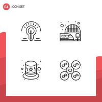 Universal Icon Symbols Group of 4 Modern Filledline Flat Colors of bulb costume tips suburban drone Editable Vector Design Elements