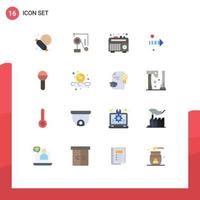 Group of 16 Modern Flat Colors Set for sound microphone radio mic right Editable Pack of Creative Vector Design Elements