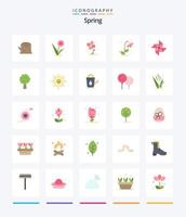 Creative Spring 25 Flat icon pack  Such As brightness. nature. spring. apple tree. tree vector