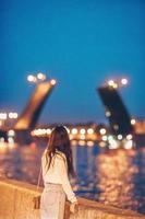 Famous of opening of Palace drawbridge in Russia photo