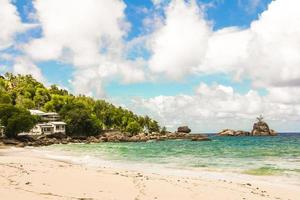 Beautiful turquoise tropical beach at Seychelles photo