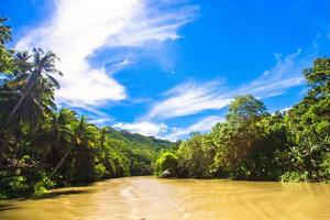 Tropical Loboc river, blue sky, Bohol Island, Philippines photo