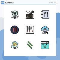 9 Creative Icons Modern Signs and Symbols of cloud mechanics soup game pause Editable Vector Design Elements