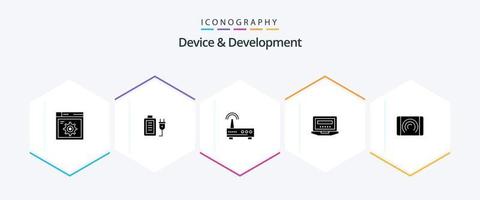 Device And Development 25 Glyph icon pack including user. education. device. hardware. laptop vector