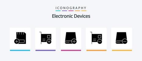 Devices Glyph 5 Icon Pack Including drive. computers. drive. pci. devices. Creative Icons Design vector