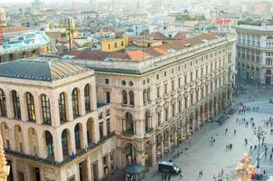 Beautiful view from the rooftop of Duomo cathedral, Milan, Italy photo