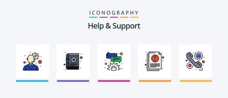 Help And Support Line Filled 5 Icon Pack Including online. business. online. web. browser. Creative Icons Design vector