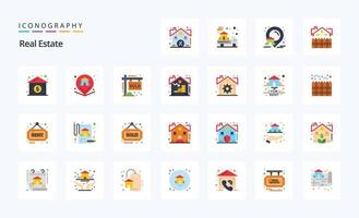 25 Real Estate Flat color icon pack vector