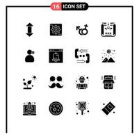 paquete de iconos vectoriales de stock de 16 signos y símbolos de línea para el trabajo médico símbolo hombre diseño de ingeniería elementos de diseño vectorial editables vector