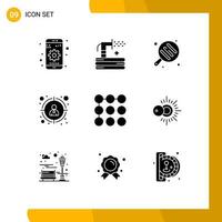 Stock Vector Icon Pack of 9 Line Signs and Symbols for security lock water target customer seo Editable Vector Design Elements